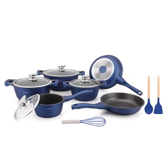 Sada nádobí Royalty, 13 ks, barva modrá