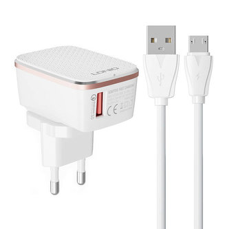 Nástěnná nabíječka LDNIO A1204Q 18W + kabel Micro USB