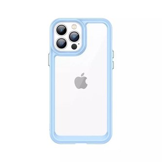 Pevný kryt Outer Space Case pro iPhone 12 Pro Max s gelovým rámečkem modré barvy