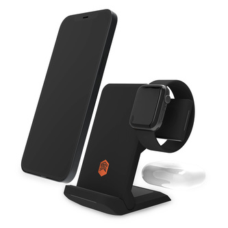 STM ChargeTree Go - Nabíjecí stanice 3 v 1 pro telefon, AirPods a Apple Watch - Černá