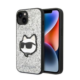 Karl Lagerfeld NFT Glitter Choupette Patch - pouzdro pro iPhone 14 Plus (stříbrné) Karl Lagerfeld NFT Glitter Choupette Patch - pouzdro pro iPhone 14 Plus (stříbrné)