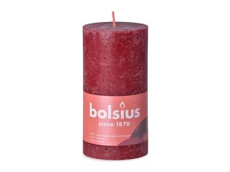 Bolsius Rustic Shine Válec 68x130mm Velvet Red, bordó svíčka