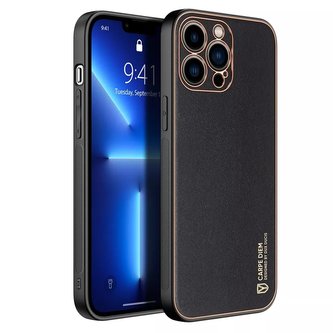 Elegantní pouzdro Dux Ducis Yolo z ekologické kůže pro Apple iPhone 13 Pro Max černé
