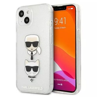 Karl Lagerfeld KLHCP13MKCTUGLS iPhone 13 6,1" srebrny/stříbrný pevný obal Glitter Karl`s Karl Lagerfeld KLHCP13MKCTUGLS iPhone 13 6,1" srebrny/stříbrný pevný obal Glitter Karl`s