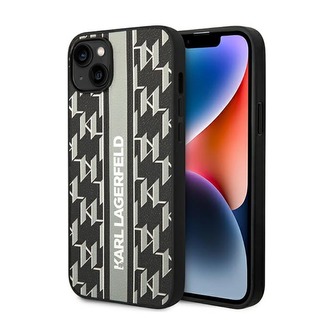 Karl Lagerfeld Monogram Stripe - pouzdro pro iPhone 14 (šedé)