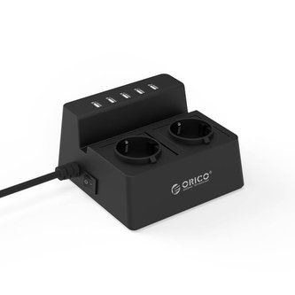 Napájecí lišta / HUB Orico ODC-2A5U-V1-EU-WH 5x USB 2,4A 2500W - černý