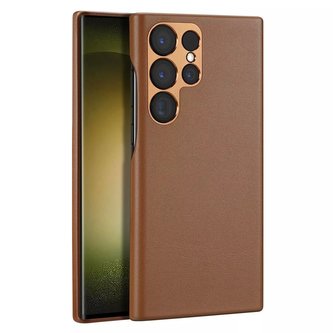 Pouzdro Dux Ducis Grit pro Samsung Galaxy S23 Ultra elegantní kryt z umělé kůže MagSafe hnědé