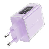 Wall charger Acefast A45, 2x USB-C, 1xUSB-A, 65W PD (purple)