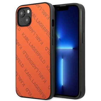 Karl Lagerfeld Perforated Allover - kryt pro iPhone 13 (oranžový)