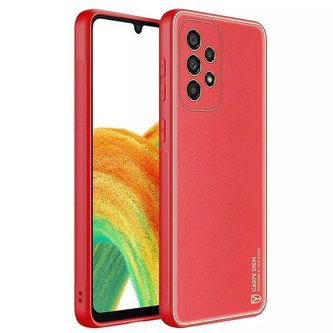 Dux Ducis Yolo elegantní kryt z ekologické kůže pro Samsung Galaxy A33 5G červený
