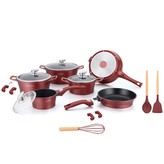 Sada nádobí Royalty, 17 ks, barva burgundy
