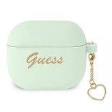 Guess GUA3LSCHSN kryt AirPods 3 zielony/zelený Silicone Charm Heart Collection