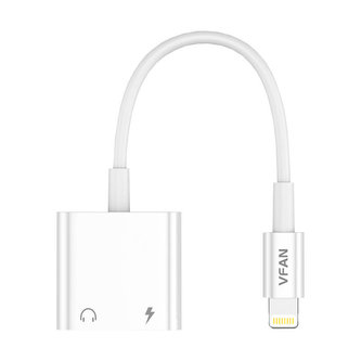 Kabel Vipfan L10 Lightning na Lightning + mini jack 3,5 mm AUX, 10 cm (bílý)