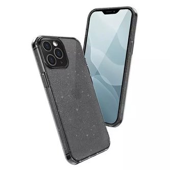 UNIQ pouzdro LifePro Tinsel iPhone 12/12 Pro 6.1" černé / pára kouřová