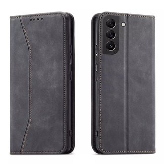 Magnet Fancy Case Case pro Samsung Galaxy S22 (S22 Plus) Pouch Pouzdro na peněženku Black