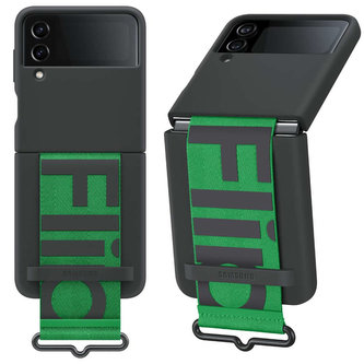 Originální pouzdro Samsung Silicone Cover Strap pro Samsung Galaxy Z Flip 4 Black
