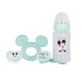Mickey Mouse - kojenecká sada (láhev s dudlíkem 240 ml, anatomický dudlík, kousátko, držák na kousátko) (Cool)