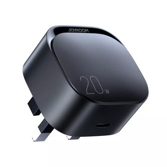 Malá rychlá nabíječka USB typu C PD 20W britská zástrčka černá (L-P210)