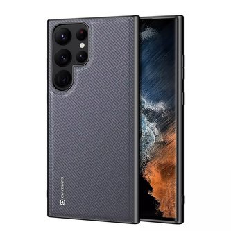 Ochranné pouzdro Dux Ducis Fino pro Samsung Galaxy S23 Ultra Cover se silikonovým rámem šedý