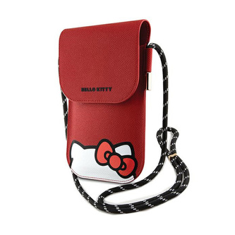 Hello Kitty Leather Hiding Kitty Cord  - telefonní taška (červená)