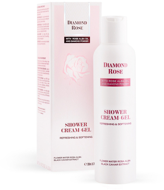 Biofresh Diamond Rose Osvěžující krémový sprchový gel s bílou růží a extraktem z černého kaviáru 200 ml