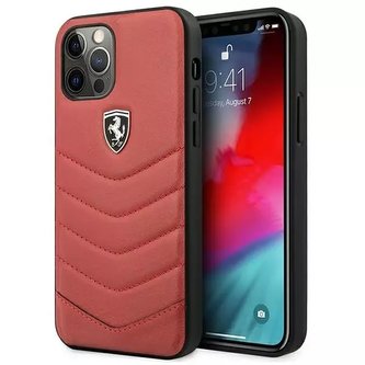 Pouzdro Ferrari iPhone 12/12 Pro červené/červené pevné pouzdro Off Track Quilted