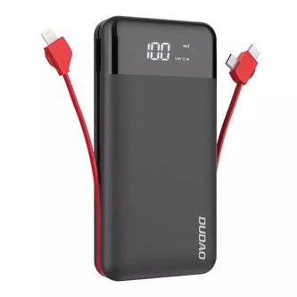 Dudao K1Pro powerbanka 20000mAh s vestavěnými kabely černá (K1Pro-black)