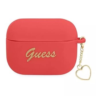 Guess GUAPLSCHSR kryt AirPods Pro černý/červený Silikonový Charm Heart Collection