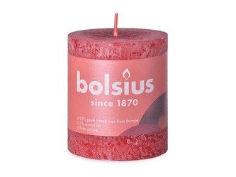 Bolsius Rustic Shine Válec 68x80mm Delicate Red, červená svíčka