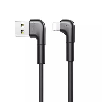 Remax úhlový kabel USB kabel - Lightning 2.1 A 1 m černý (RC-014i černý)