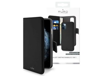 PURO Wallet Odnímatelné pouzdro pro Apple iPhone 12/ 12 Pro Black