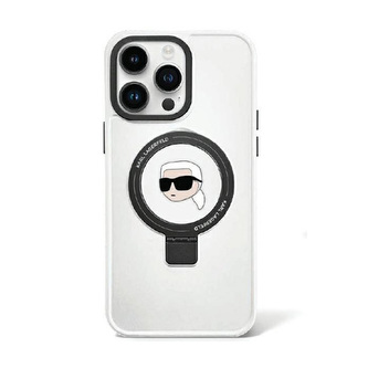 Karl Lagerfeld Ring Stand Karl Head MagSafe - iPhone 15 Case (bílý)