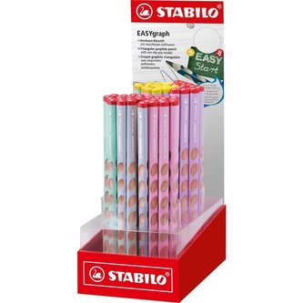 Grafitová tužka Stabilo EASYgraph Pastel stojánek, 60 ks
