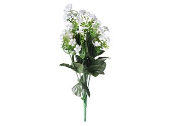 Umělé květiny, plast 430mm primulka puget 10ks, bílá