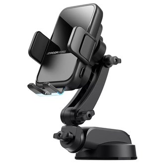 Joyroom automatický držák do auta indukční nabíječka 15W Qi na čelní sklo palubní deska černá (JR-ZS298 pomlčka)
