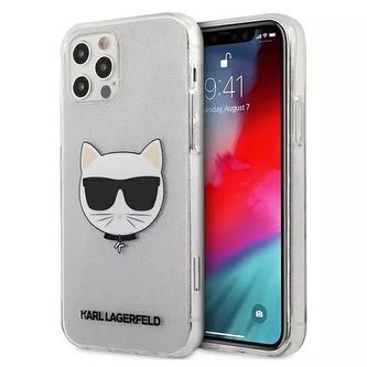 Karl Lagerfeld KLHCP12LCHTUGLS iPhone 12 Pro Max 6,7" srebrny/stříbrný pevný obal Glitter Choupette Karl Lagerfeld KLHCP12LCHTUGLS iPhone 12 Pro Max 6,7" srebrny/stříbrný pevný obal Glitter Choupette