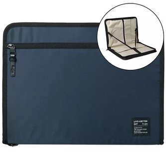 Ringke Smart Zip Pouch univerzální pouzdro na notebook, tablet (do 13''), stojánek, taška, organizér, tmavě modrá