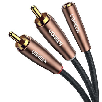 UGREEN AV198 Kabel 2x RCA (Cinch) do jack 3,5mm, 1m