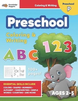 Jumbo ABC's & 123 Preschool Coloring Workbook: Ages 2 and up, Colors, Shapes, Numbers, Letters, Learn to Write the Alphabet (Ess