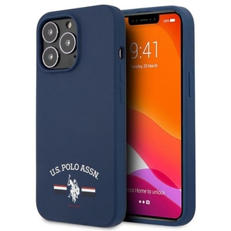 Silikonové pouzdro US Polo Assn - iPhone 13 Pro (námořnická modrá)