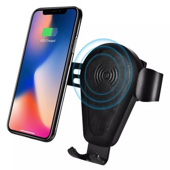 iCarer Qi bezdrátová nabíječka do auta 10W držák na mřížku ventilace černý (IWXC004-BK)