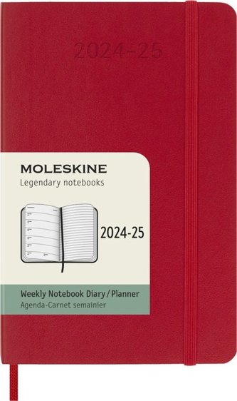 Moleskine 18měsíční plánovací zápisník 2024-2025 měkký červený S