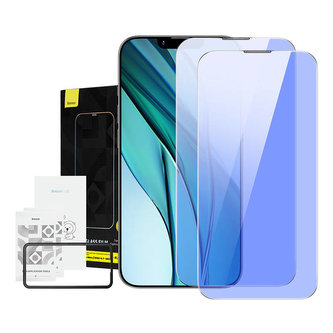 Baseus Crystal Tvrzené sklo proti modrému světlu a prachu 0,3 mm pro iPhone 14 Plus/13 Pro Max (2 ks) Baseus Crystal Tvrzené sklo proti modrému světlu a prachu 0,3 mm pro iPhone 14 Plus/13 Pro Max (2 ks)