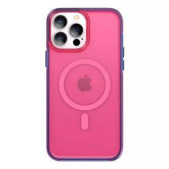 Magnetický kryt Kingxbar PQY Fluorescence Series pro iPhone 13 Pro červený (kompatibilní s MagSafe)