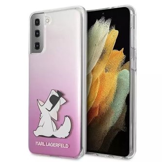 Karl Lagerfeld KLHCS21MCFNRCPI S21 G996 pevné pouzdro růžové / růžové Choupette Fun Karl Lagerfeld KLHCS21MCFNRCPI S21 G996 pevné pouzdro růžové / růžové Choupette Fun