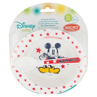 Mickey Mouse - sada do mikrovlnné trouby (miska + lžička)