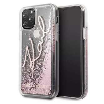 Karl Lagerfeld KLHCN65TRKSRG iPhone 11 Pro Max Rose Gold / Rose Gold Glitter Signature