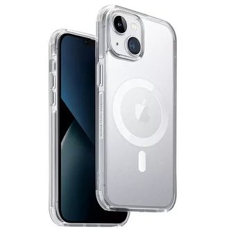 UNIQ Combat Case pro iPhone 14 6.1" Magclick Charging transparentní/holubičí saténové čiré