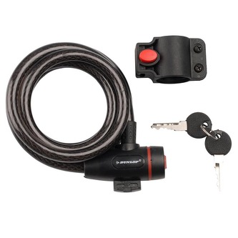 Dunlop - spirálový zámek na kolo na klíč (černý)