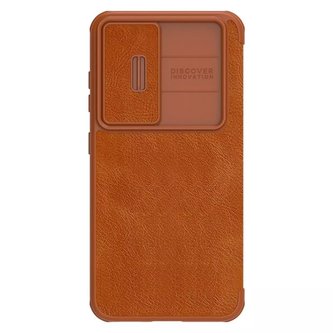 Kožené pouzdro Nillkin Qin Pro Samsung Galaxy S23 Flip Cover Cover Camera Brown Kožené pouzdro Nillkin Qin Pro Samsung Galaxy S23 Flip Cover Cover Camera Brown